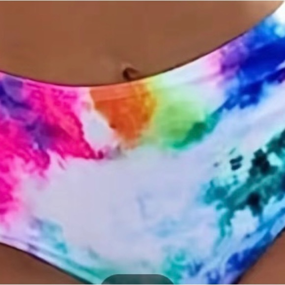 Womens High Waisted Bikini Tie Dye
Bandeau Top Rainbow Sports Style Low
Scoop M - Picture 5 of 9